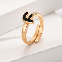 Wholesale Jewelry Simple Style Letter Alloy Plating Open Rings sku image 6