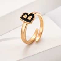 Wholesale Jewelry Simple Style Letter Alloy Plating Open Rings sku image 2