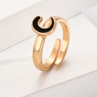Wholesale Jewelry Simple Style Letter Alloy Plating Open Rings sku image 3