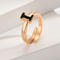 Wholesale Jewelry Simple Style Letter Alloy Plating Open Rings sku image 9