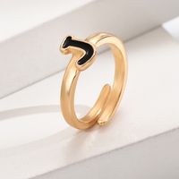 Wholesale Jewelry Simple Style Letter Alloy Plating Open Rings sku image 10
