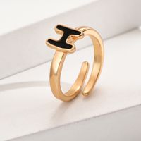 Wholesale Jewelry Simple Style Letter Alloy Plating Open Rings sku image 8