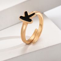 Wholesale Jewelry Simple Style Letter Alloy Plating Open Rings sku image 11