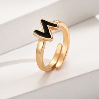 Wholesale Jewelry Simple Style Letter Alloy Plating Open Rings sku image 13
