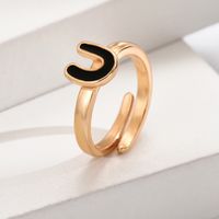 Wholesale Jewelry Simple Style Letter Alloy Plating Open Rings sku image 20