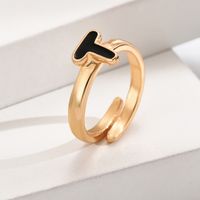 Wholesale Jewelry Simple Style Letter Alloy Plating Open Rings sku image 19