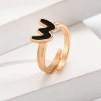 Wholesale Jewelry Simple Style Letter Alloy Plating Open Rings sku image 22