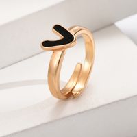 Wholesale Jewelry Simple Style Letter Alloy Plating Open Rings sku image 21