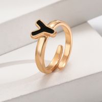 Wholesale Jewelry Simple Style Letter Alloy Plating Open Rings sku image 24