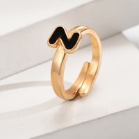 Wholesale Jewelry Simple Style Letter Alloy Plating Open Rings sku image 25