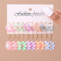 1 Set Simple Style Flower Plating Plastic Drop Earrings sku image 4