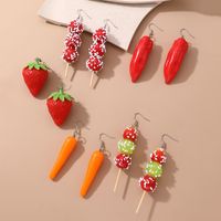 1 Pair Cute Sugar Gourd Carrot Strawberry Plastic Ear Hook main image 6