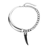 Hip-Hop Simple Style Horns Alloy Resin Silver Plated Unisex Choker main image 6