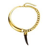Hip-Hop Simple Style Horns Alloy Resin Silver Plated Unisex Choker main image 7