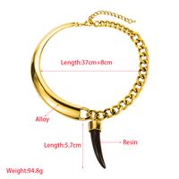 Hip-Hop Simple Style Horns Alloy Resin Silver Plated Unisex Choker main image 2