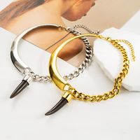 Hip-Hop Simple Style Horns Alloy Resin Silver Plated Unisex Choker main image 1