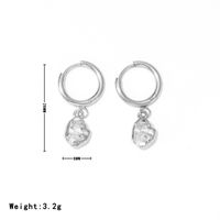 1 Pair Vintage Style Simple Style Irregular Inlay Stainless Steel Zircon White Gold Plated Gold Plated Drop Earrings sku image 3