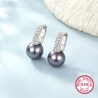 Elegant Luxurious Queen Round Sterling Silver Inlay Pearl Zircon White Gold Plated Women's Rings Earrings Necklace main image 7