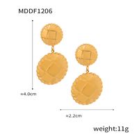 1 Pair Casual Simple Style Round Star Plating Carving Titanium Steel 18K Gold Plated Drop Earrings main image 2