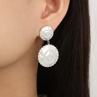 1 Pair Casual Simple Style Round Star Plating Carving Titanium Steel 18K Gold Plated Drop Earrings sku image 1