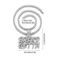 Hip Hop Punk Brief Zinklegierung Inlay Strasssteine Unisex Halskette Mit Anhänger main image 9
