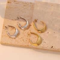 1 Pair Casual Vintage Style Simple Style Solid Color Stainless Steel White Gold Plated Gold Plated Ear Studs main image 4