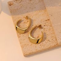 1 Pair Casual Vintage Style Simple Style Solid Color Stainless Steel White Gold Plated Gold Plated Ear Studs main image 5