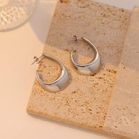 1 Pair Casual Vintage Style Simple Style Solid Color Stainless Steel White Gold Plated Gold Plated Ear Studs main image 6