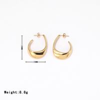 1 Pair Casual Vintage Style Simple Style Solid Color Stainless Steel White Gold Plated Gold Plated Ear Studs main image 2