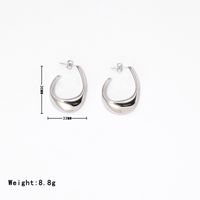 1 Pair Casual Vintage Style Simple Style Solid Color Stainless Steel White Gold Plated Gold Plated Ear Studs main image 3