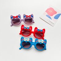 Cartoon Style Sweet Artistic Cat Bow Knot Pc Resin Oval Frame Full Frame Kids Sunglasses main image 1