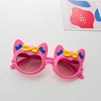Cartoon Style Sweet Artistic Cat Bow Knot Pc Resin Oval Frame Full Frame Kids Sunglasses sku image 2