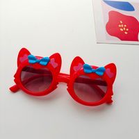 Cartoon Style Sweet Artistic Cat Bow Knot Pc Resin Oval Frame Full Frame Kids Sunglasses sku image 4