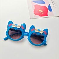 Cartoon Style Sweet Artistic Cat Bow Knot Pc Resin Oval Frame Full Frame Kids Sunglasses sku image 5