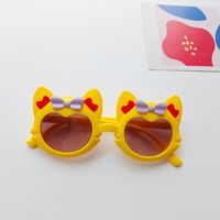 Cartoon Style Sweet Artistic Cat Bow Knot Pc Resin Oval Frame Full Frame Kids Sunglasses sku image 6