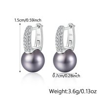 Elegant Luxurious Queen Round Sterling Silver Inlay Pearl Zircon White Gold Plated Women's Rings Earrings Necklace main image 9