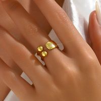 Wholesale Vintage Style Pastoral Simple Style Heart Shape Solid Color Copper 18K Gold Plated Open Rings main image 9