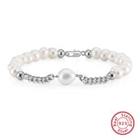 Simple Style Solid Color Freshwater Pearl Sterling Silver 14K Gold Plated Bracelets In Bulk main image 6