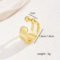 Wholesale Vintage Style Pastoral Simple Style Heart Shape Solid Color Copper 18K Gold Plated Open Rings sku image 4