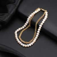 Sterling Silver 14K Gold Plated Simple Style Solid Color Pearl Bracelets main image 4