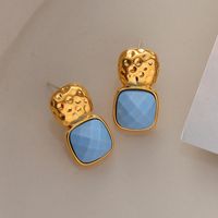 1 Pair IG Style Vintage Style French Style Square Copper 18K Gold Plated Drop Earrings main image 3