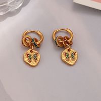 1 Pair Elegant Butterfly Enamel Copper Drop Earrings main image 4