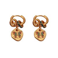 1 Pair Elegant Butterfly Enamel Copper Drop Earrings main image 6