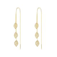 1 Pair Vintage Style Geometric Leaves Solid Color Alloy Drop Earrings main image 2