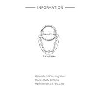 1 Stück Einfacher Stil Einfarbig Überzug Kette Inlay Sterling Silber Zirkon Ohrringe main image 2