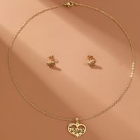 Elegant Letter Heart Shape Flower Alloy Wholesale Jewelry Set main image 1