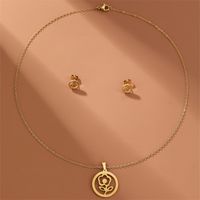 Elegant Letter Heart Shape Flower Alloy Wholesale Jewelry Set sku image 1