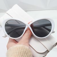 Sweet Solid Color Ac Cat Eye Full Frame Women's Sunglasses sku image 6