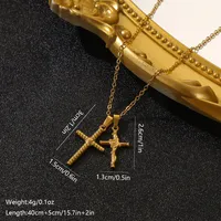 Stainless Steel Elegant Vintage Style Cross Plating Inlay Pendant Necklace main image 2