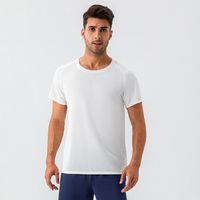 Lattice Solid Color T-shirt Men's Clothing main image 5